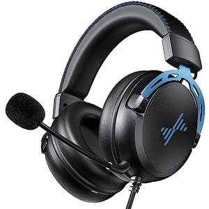 DEEBOX Gaming Headset for PC, PS5, PS4, Xbox, Gaming Headphone with Detachable Noise Canceling Mic, Wired Gaming Headsets 3.5mm for PC, Laptop, Mac & Nintendo NES Games