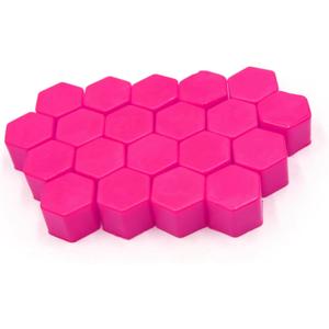 20Pcs 21 x 20mm Pink Luminous Car Wheel Tyre Hub Screw Bolt Nut Cap Covers Universal for Vehicle Auto Replacement Parts