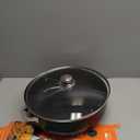 IMUSA 9Qt Bistro Ceramic Nonstick Caldero/Dutch Oven with Glass Lid, Black