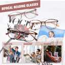Bifocal Reading Glasses for Women, TR90 Round Clear Top Blue Light Computer Readers with Spring Hinge 2.5 x
