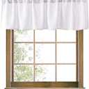 Valea Home Burlap Natural Valance Rod Pocket Window Curtain Valance Rustic Home Dcor 56 by 14 Inches, White