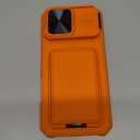 SSLOTSCASE for iPhone 17 Pro Max Case with Card Holder & Camera Stand & Kickstand & Slide Camera Lens Cover & Wallet, Military-Grade Heavy Duty Phone Case Cover for iPhone 17 Pro Max 6.9'', Orange