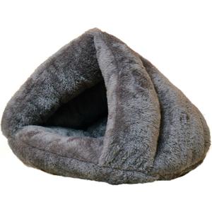 Pet Tent Cave Bed for Small Medium Puppies Kitty Dogs Cats Pets Sleeping Bag Thick Fleece Warm Soft Dog Cuddler Burrow House Hole Igloo Nest Cozy Bed for Cat Puppy (L(17.7*17.7 inch), Gray)