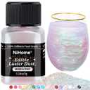 NiHome Edible Food-Grade Glimmer Powder Glitter Luster Dust Metallic Food Decorating Sprinkle Glimmery Dust for Drink Wine Beverage Cake Candy Dessert Bakery Restaurant Vegan (0.18oz/5g, Iridescent)