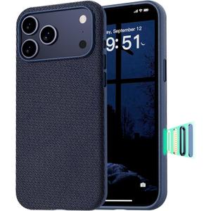 vnnink Magnetic for iPhone 17 Pro Max Case (Compatible with MagSafe) (Camera Control Button) Technical Fabric Nylon Phone Case for iPhone 17 Pro Max, Shockproof Military Drop Protection,Blue