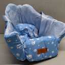 Cullaby Center Console Dog Car Seat for Small Dogs Under 15lbs,Detachable Washable Booster Pet Car Seat Travel Bed with Storage Pockets and Seat Belt(Blue)