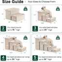 Love's cabin Dog Stairs with Storage 13" H, Foldable Pet Stairs for Small Medium or Large Dogs, Cat Puppy Steps Ramp with Zip up to 150 lbs, Beige, 2 Steps