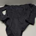 OQQ Bodysuits Womens Off-Shoulder Long Sleeve Seamless Shapewear Tops (Medium, Black)