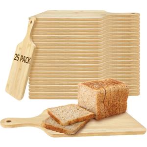 25 PCS Cutting Board Bulk Wood Chopping Board Laser Engraving Serving Board with Handle Charcuterie Boards for Customized Mother's Day Housewarming Gift 11" x 5" Bamboo