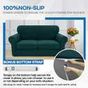 XINEAGE 2026 New 3 Pieces Couch Covers for 2 Cushion Sofa Super Stretch Loveseat Slipcover Pet Dog Universal Slip Cover Anti Slip Love Seat Furniture Protector (Blackish Green, 55"-69")