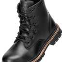 Steel Toe Boots for Women Men, Waterproof Lightweight Safety Work Boots Durability Composite toe Construction Shoes with 6" (Black)