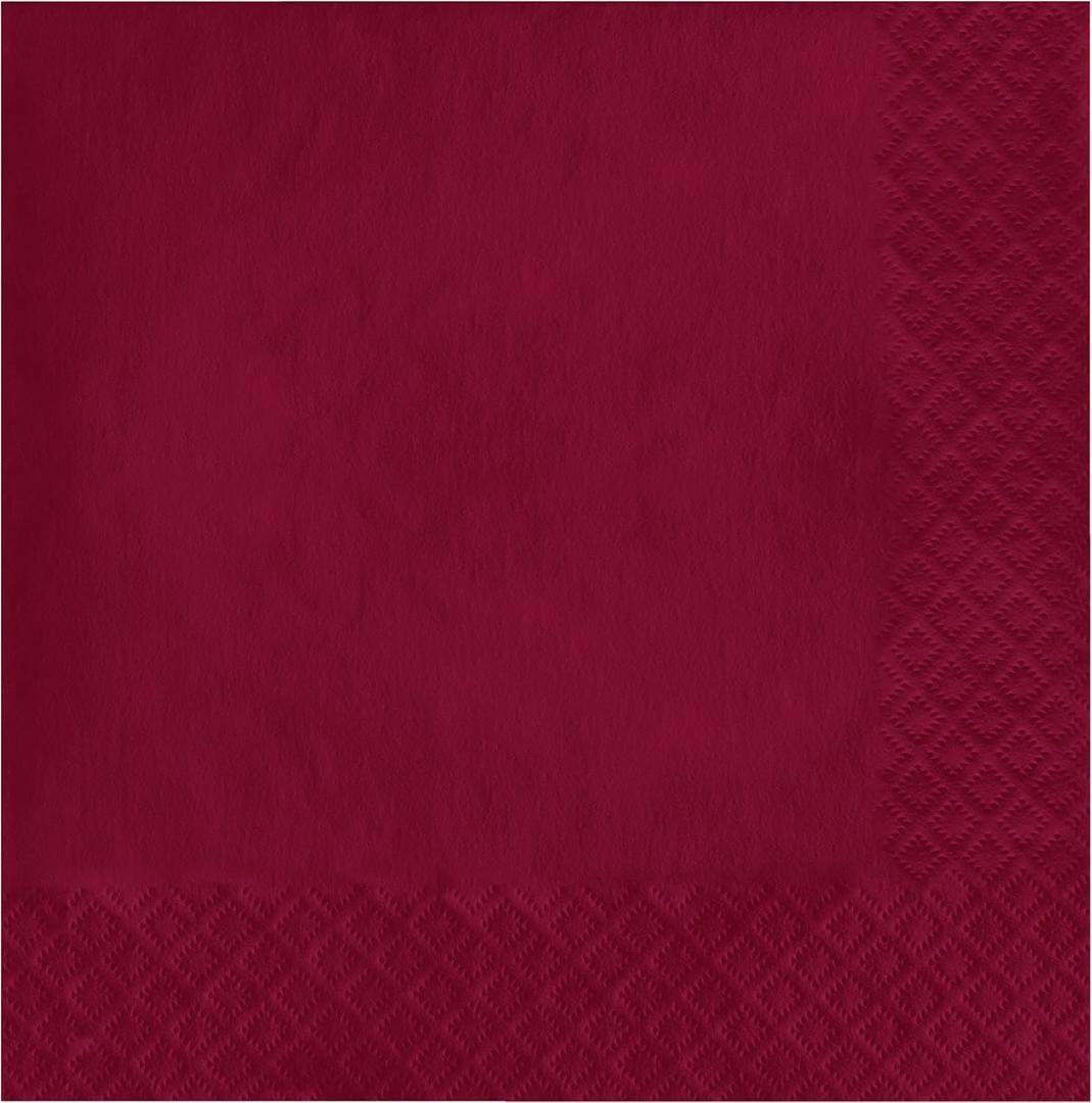 Creative Converting Touch of Color 2-Ply 50 Count Paper Lunch Napkins, Burgundy, 6.5 x 6.5-Inch