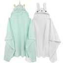 Toddler Bath Towel Hooded Kids Bath Towels for Boy Girl 0-5 Years, 2-Pack Soft Absorbent Toddler Beach Towels for Baby Essential, Large Thick 50''x32''