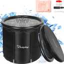 Ice Bath Cold Plunge Tub with Cover for Indoor Outdoor for Recovery, Cold Water Therapy, Athletes & Adults -105 Gallons, Black, XL