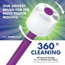 Brilliant Specialty Adult Round Toothbrush for Sensitive Mouths to Support Chemo and Other Sensory Oral Care Needs with Ultra Soft Bristles, Violet, 3 Pack