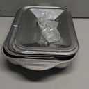 2 PCS Stainless Steel Lasagna Pans with Lid M(16.14x9.5x3.1") 7.8QT & S(14.6x8.7x2.76") 6QT,Nonstick Deep Roasting Dish, Oven & Dishwasher Safe,Perfect for Turkey, Chicken, Vegetables and Baking