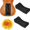 2 Pcs Kids Violin Shoulder Pads Soft Foam Shoulder Rest Violin Sponge Pillow with Yellow Rubber Bands for Party Wedding Concerts Player Cushion, 3/4-1/2
