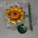 WAIU Metal Sunflower Flower Garden Stakes, Wind Catcher Spinner Garden Stakes, Garden Windmill Stakes Outdoor Wind Catchers, Yard Decor Stakes, Set of 3