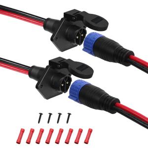 Trolling Motor Plugs for Minn Kota 12V/24V/36V/48V 2-Wire 8 Gauge 50A Trolling Motor Plug Receptacle Set for Marine Boat Down Rigger Fishing Reel,Male & Female Waterproof Quick Connect (2-Prong,Straight (2pk blue))