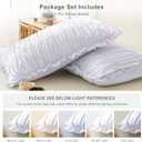 QSH White Ruffled Pillow Shams Standard Size Set of 2,Shabby Boho Chic Ruched Pillowcases Standard Ultra Soft and Luxury Microfiber Pillow Cover 20"x26" for Bedroom