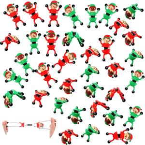 Hanaive 36 Pcs Christmas Sticky Wall Toys Valentine's Day Party Favors Stretchy Climbing Toys Bulk Birthday Favors Climbing Sticky Man for Party, Loot or Prize, Stocking Fillers (Elf)