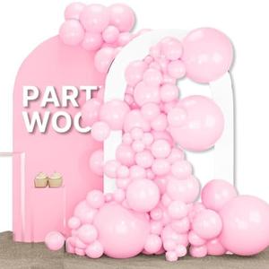PartyWoo Baby Pink Balloons 155 pcs Different Sizes of 18 12 10 5 Inch Pastel Pale Light Pink Balloons Arch Kit Garland for Baby Shower Gender Reveal Birthday Princess Party Decorations Pink-Q05