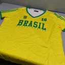 Women's 2026 Soccer Match Day Cup Short Sleeve Graphic Top T-Shirt Green Yellow Brazil A4, XXL
