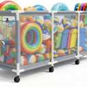 Jotesnew 365 Gallon 103" L Extra Large Swimming Pool Storage Bin, Pool Noodles Holder, Toys, Floats, Balls and Floats Equipment Mesh Rolling Storage Organizer Bin, 103" Lx32 Wx35 H (Gray)