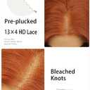 cuiud Auburn Lace Front Wigs for Women 13×4 HD Guleless Synthetic Wig Pre Plucked for Women Natural Lace Hairline Wigs for Beginner Ginner Copper Layered Hair 26inch