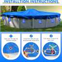 18FT Round Winter Pool Cover, Thick Above Ground Pool Cover Winter Pool Cover Protector Cover with Winch, Cable, Pool Pillow and Cover Weights, Increase Stability&Tear-Resistant, Cold and UV Resistant, 21 feet
