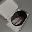 EINAEY Hair Topper with Bangs, 100% Human Hair 360° Coverage Dark Brown Clip in Hairpiece for Women, Natural Seamless Blend with Invisible Clips for Women Girls Daily Wear