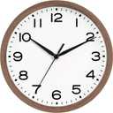 AKCISOT Wall Clock, Modern Small Wall Clocks Battery Operated 8 Inch, Silent Non-Ticking Analog Classic for Office, Home, Bathroom, Kitchen, Bedroom, School(Walnut Grain)