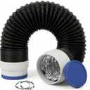 4" x 8FT Flexible Dryer Vent Hose, 6-Layer Aluminum Duct w/Rubber Seals & Clamps, Heat-Resistant Exhaust Hose for Tight Spaces, Universal Dryer Vent Kit (4IN x 8FT)