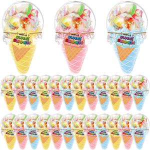 Thyle 24 Pcs Ice Pop Candy Containers End of Year Gifts Students Last Day of School Ice Cream Shape Candy Storage Boxes Cute Plastic Party Favor Boxes Summer Vacation for Wedding Baby Shower
