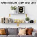 BAYKA Wall Shelves for Bedroom Decor, Floating Shelves for Living Room Kitchen Storage, Wall Mounted Rustic Wood Shelves for Kids Books,Corner Shelves for Bathroom(White and Gold23inSet of 3), 23-inch Standard
