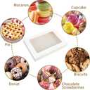 Moretoes 40pcs Large Bakery Boxes, 16x11x2.5 Inches Auto-Popup Cookie Boxes with Window for Donuts, Treats, Pastries, Pies, Muffins, Chocolate Covered Strawberries