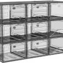9 Pack Shoe Organizer, Upgrade Harder Solid Plastic Shoe Storage, Shoe Boxes Clear Plastic Stackable, Sneaker Storage, Shoe Organizer for Closet, Shoe Display Case, Black