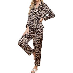 Corna Womens Button Down Pajama Sets, Soft Satin Pajama Set for Women, Comfy Pajamas for Women Set (XXXL)