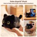Mewaii Black Cat Plush, Cute Cat Plushies Toy, Soft Kitten Plushie Cuddle Pillow, Anime Plushie Doll, Cute Stuff Toys Gift for Girls, Boys and Males (8 Inch)