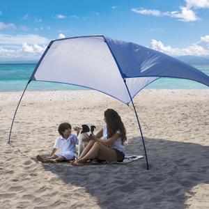 Beach Wind-Powered Shade Canopy, Portable Sun Shelter Tent, UPF 50+ UV Protection, Lightweight, Easy Set Up, 78 Sq. Ft. of Shade for up to 3 People.Regatta