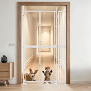 74.8-98.43” Extra Tall Cat Gate, 44.2-45.6” Wide Acrylic Pet Gate