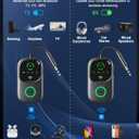 LED Display 2 in 1 Bluetooth 6.0 Transmitter Receiver 3.5mm AUX Jack RCA Wireless Audio Adapter Dongle for Airpods Headphones TV Airplane Flight Car Speaker Home Stereo, Dual Pairing & Handsfree Call