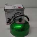 Cabilock 2L Stainless Steel Whistling Tea Kettle for Stove Top, Green Stovetop Kettle with Ergonomic Handle, Loud Whistle, Compatible with Gas and Induction Cookers