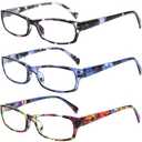 VIDEBLA 5 Pack Computer Reading Glasses Men and Women Anti Eyestrain Blue Light Blocking Glasses for Reading (5 Mix-2, 1.75)