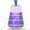 Rechargeable Mosquito Zapper for Home & Camping - UV Purple Light Electric Insect Trap, USB Charging, Safety Grid, Indoor/Outdoor Bug Killer (Gray)