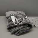 Bedsure Heated Blanket Throw Blanket - Fast Heating Electric Blanket, Soft Flannel Heated Throw with 4 Time Settings, 6 Heating Settings, Warm Gifts for Grandma & Grandpa & Seniors (50x60, Grey)