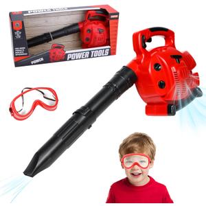 Pretend Play Kids Leaf Blower Toy Tool Garden Set, Outside Construction Work Shop Toy Tool Leaf Blower for Kids That Blows Air with Realistic Sounds and Wind Gift for Boys and Girls