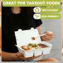 30 Pack 50 oz Paper To Go Containers, 3 Compartment Take Out Food Containers, White Take Out Boxes, Microwavable, Leak and Grease Resistant for Restaurants, Picnics, Offices and Catering, 4.6 x 2.5 inches