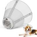 Joypig Dog Cone Collar to Stop Licking: Soft Mesh Recovery Collar After Surgery with Detachable Pad, Elizabeth Cone Alternative for Large Medium, Small Dogs, Normal Eating and Drinking (L)