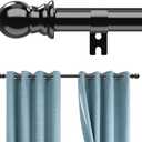 Curtain Rods for Windows 66 to 120, 1 inch Heavy Duty Splicing 10 ft Curtains Rod for Adjustable, Easy Install Drapery Rod for Patio Outside, Bedroom, living room, 120 inch Curtain Pole, Black